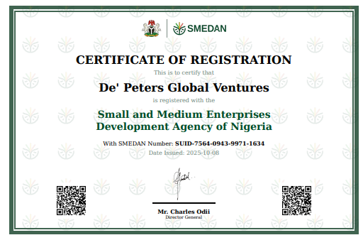 SMEDAN Certificate